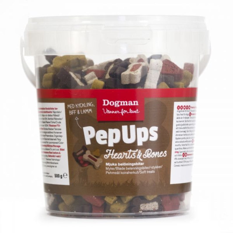 DOGMAN Pep Ups Hearts & Bones Mix - 500 g (6)