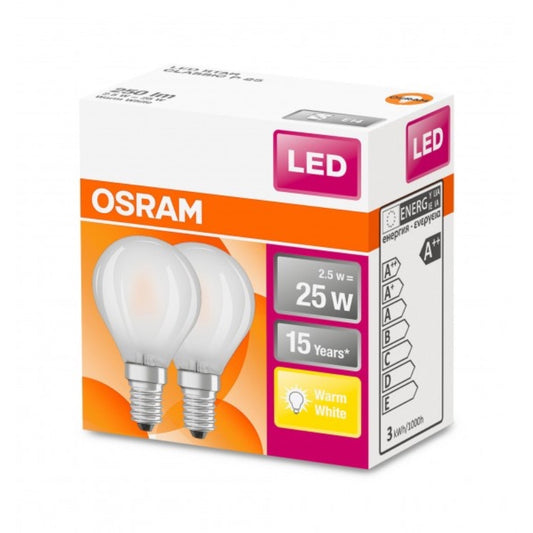 OSRAM 2-pakk krónupera E14 - 2,5w=25w (5)