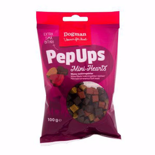 DOGMAN Minihjerter, PepUps - 100 g (10)