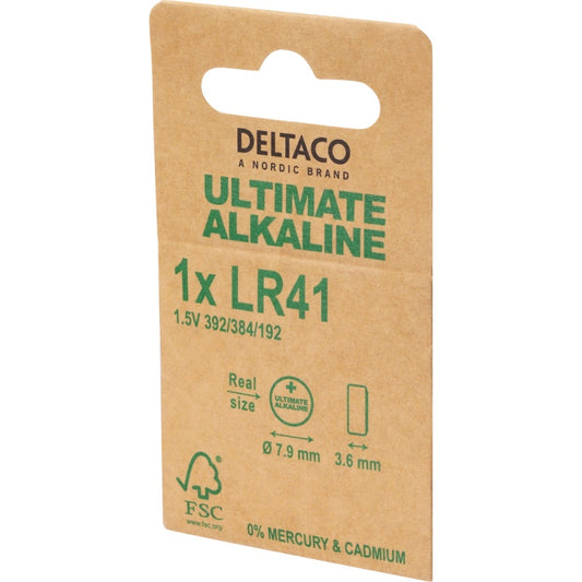 DELTACO Alkaline LR41/392/384, 1.5V - 1 stk (40)