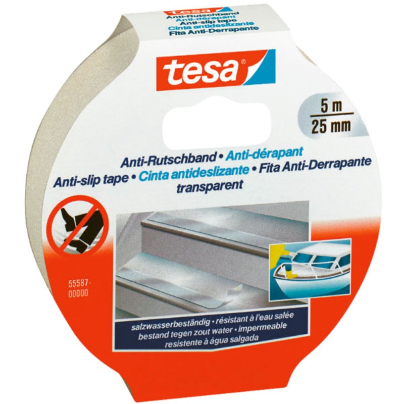 TESA Skridsikker tape, trsp. - 5m x 25mm (6)